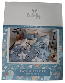 Комплект постельного белья 1,5 спальное сатин Butterfly рис Е364 
