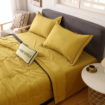 Комплект постельного белья с одеялом Комфортер Горчичный Евро 180х200 