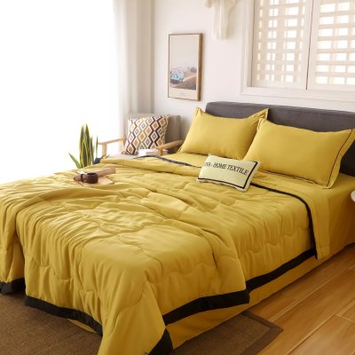 Комплект постельного белья с одеялом Комфортер Горчичный Евро 160х200 