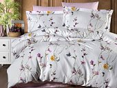 Комплект постельного белья Карвен Stripe Satin Полевые цветы 2-спальный 160х200 