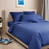 Комплект постельного белья Моноспейс темно-синий евро 